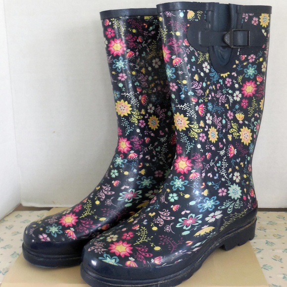 Western Chief Floral Women's rain boots sz 8 - Picture 1 of 4